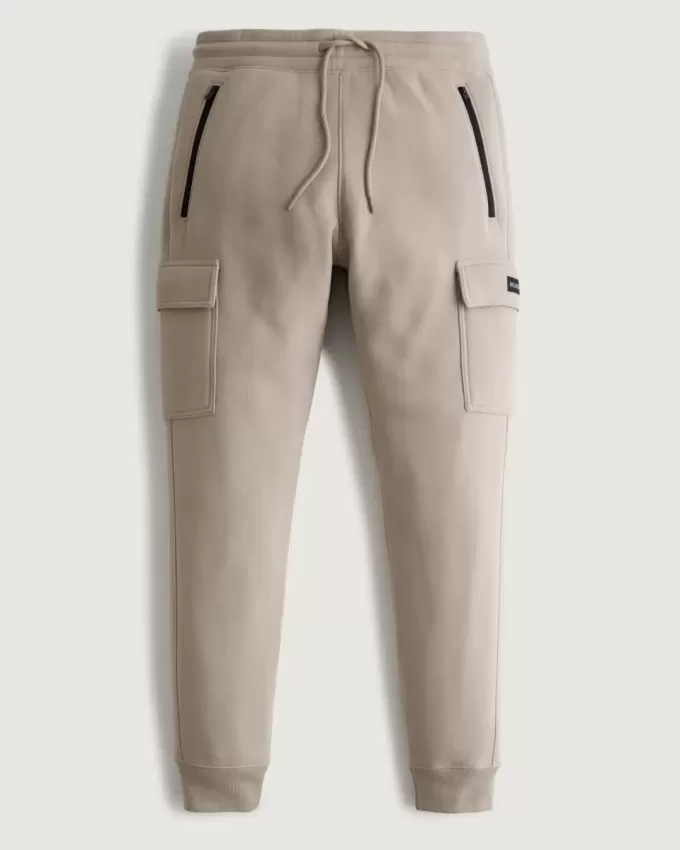 Pantaloni de jogging cargo din lână