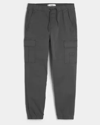 Pantaloni de jogging cargo relaxați din twill