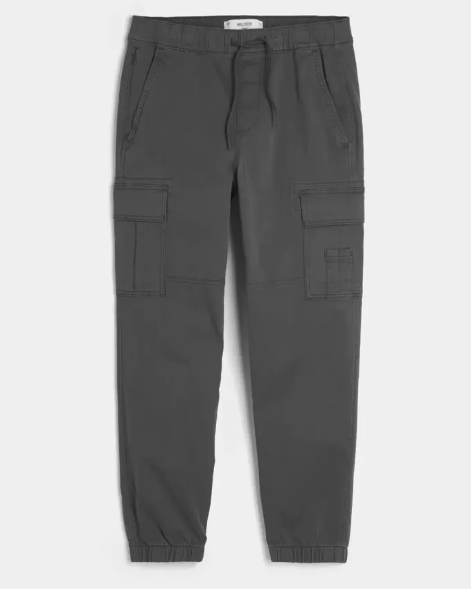 Pantaloni de jogging cargo relaxați din twill Pantaloni de jogging cargo relaxați din twill