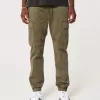 Pantaloni de jogging cargo relaxați din twill