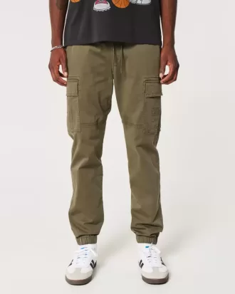 Pantaloni de jogging cargo relaxați din twill