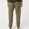 Pantaloni de jogging cargo relaxați din twill