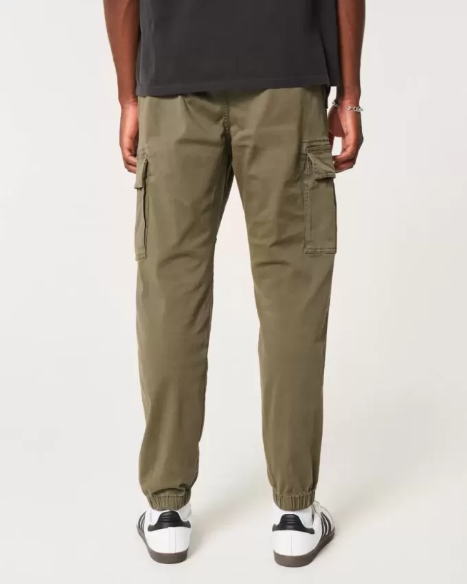 Pantaloni de jogging cargo relaxați din twill