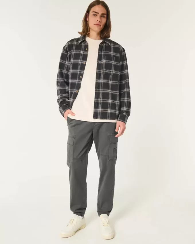 Pantaloni de jogging cargo relaxați din twill Pantaloni de jogging cargo relaxați din twill