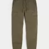 Pantaloni de jogging cargo relaxați din twill