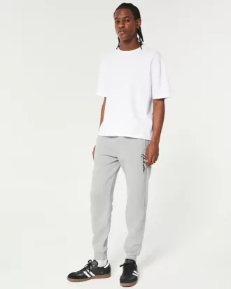 Pantaloni de jogging relaxați din lână cu logo
