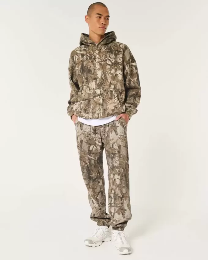 Pantaloni de jogging relaxați din lână cu logo Pantaloni de jogging relaxați din lână cu logo