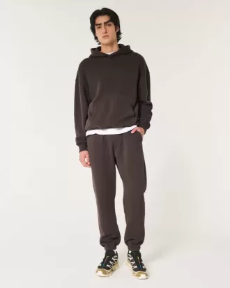 Pantaloni de jogging relaxați din lână cu logo
