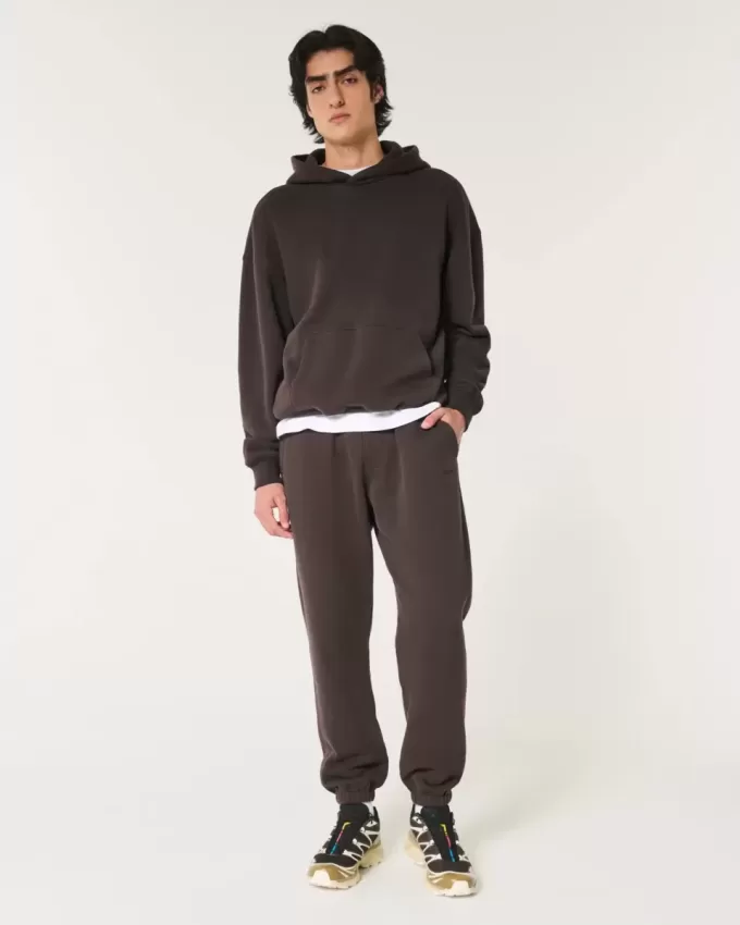 Pantaloni de jogging relaxați din lână cu logo Pantaloni de jogging relaxați din lână cu logo