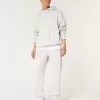 Pantaloni de jogging relaxați din lână cu logo Pantaloni de jogging relaxați din lână cu logo