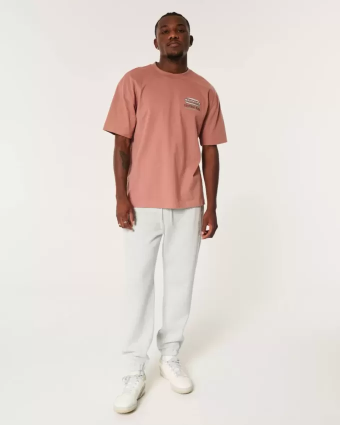 Pantaloni de jogging relaxați din lână cu logo Pantaloni de jogging relaxați din lână cu logo