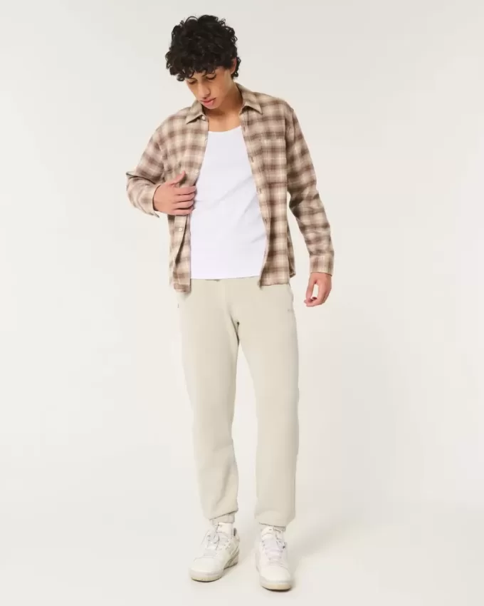 Pantaloni de jogging relaxați din lână cu logo Pantaloni de jogging relaxați din lână cu logo