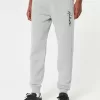 Pantaloni de jogging relaxați din lână cu logo Pantaloni de jogging relaxați din lână cu logo