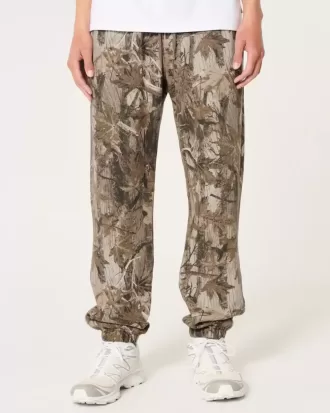 Pantaloni de jogging relaxați din lână cu logo