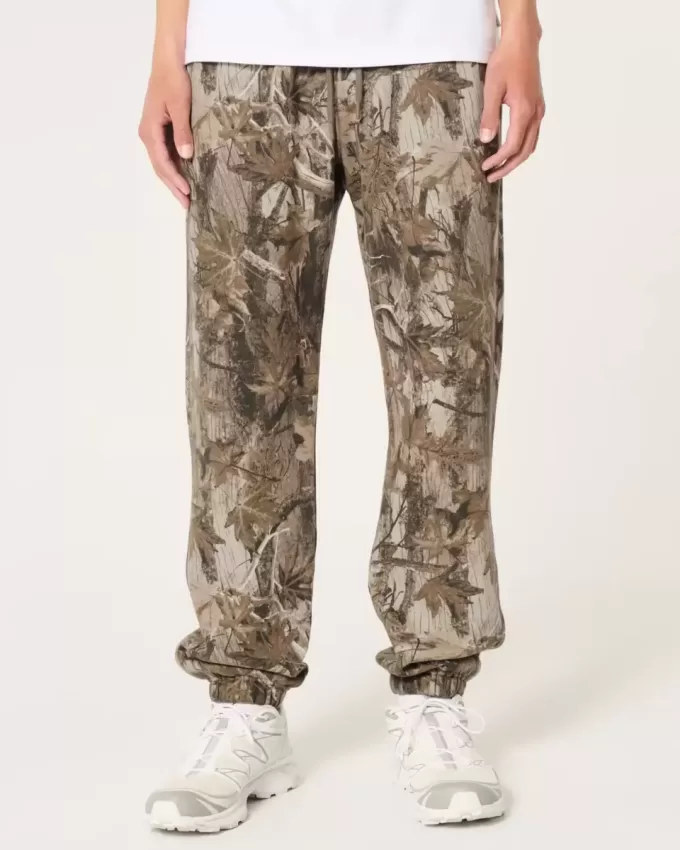 Pantaloni de jogging relaxați din lână cu logo Pantaloni de jogging relaxați din lână cu logo