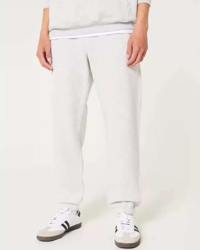 Pantaloni de jogging relaxați din lână cu logo Pantaloni de jogging relaxați din lână cu logo