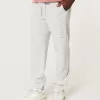 Pantaloni de jogging relaxați din lână cu logo Pantaloni de jogging relaxați din lână cu logo