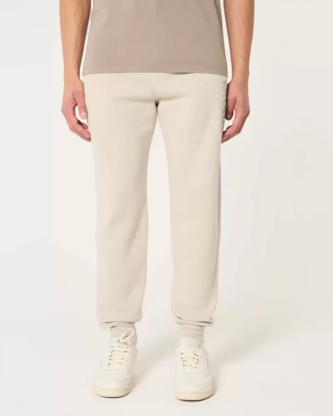 Pantaloni de jogging relaxați din lână cu logo Pantaloni de jogging relaxați din lână cu logo