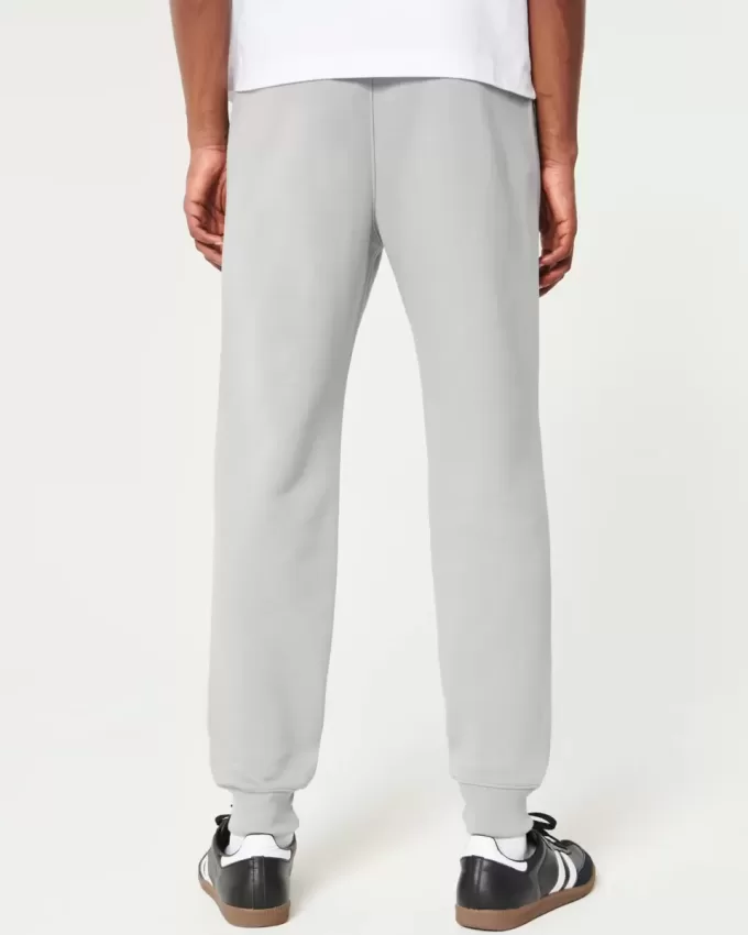 Pantaloni de jogging relaxați din lână cu logo Pantaloni de jogging relaxați din lână cu logo