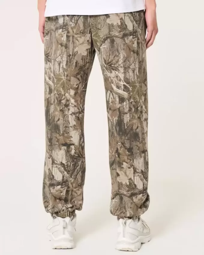 Pantaloni de jogging relaxați din lână cu logo Pantaloni de jogging relaxați din lână cu logo