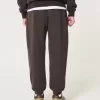 Pantaloni de jogging relaxați din lână cu logo Pantaloni de jogging relaxați din lână cu logo