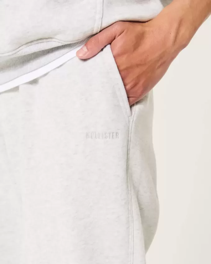 Pantaloni de jogging relaxați din lână cu logo Pantaloni de jogging relaxați din lână cu logo