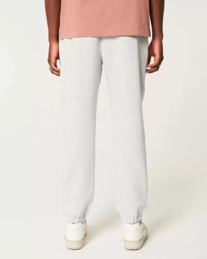 Pantaloni de jogging relaxați din lână cu logo Pantaloni de jogging relaxați din lână cu logo