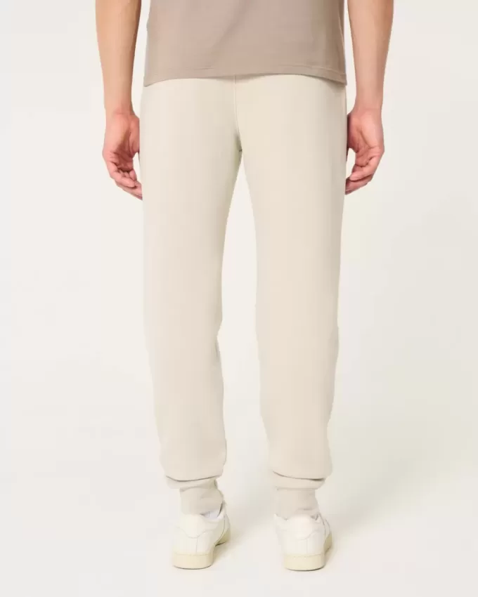 Pantaloni de jogging relaxați din lână cu logo Pantaloni de jogging relaxați din lână cu logo