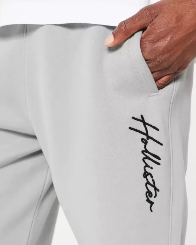 Pantaloni de jogging relaxați din lână cu logo Pantaloni de jogging relaxați din lână cu logo