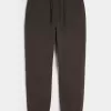 Pantaloni de jogging relaxați din lână cu logo Pantaloni de jogging relaxați din lână cu logo