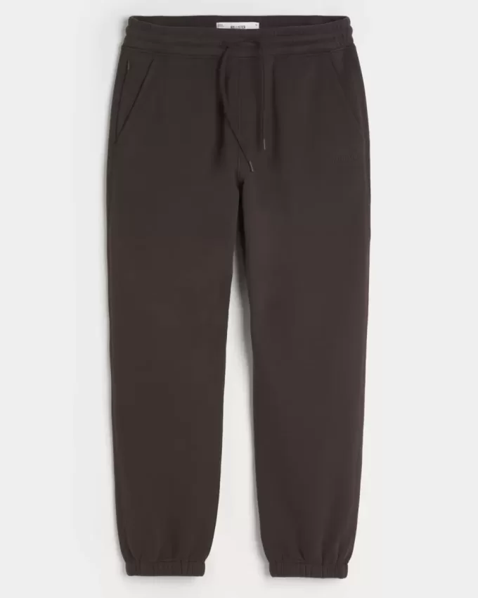 Pantaloni de jogging relaxați din lână cu logo Pantaloni de jogging relaxați din lână cu logo