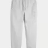 Pantaloni de jogging relaxați din lână cu logo Pantaloni de jogging relaxați din lână cu logo