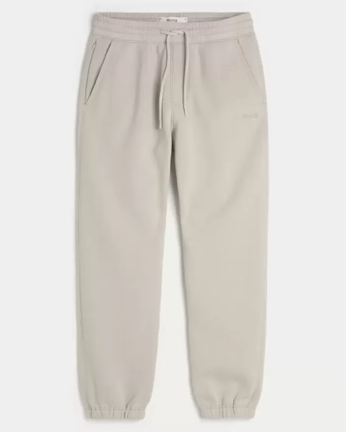 Pantaloni de jogging relaxați din lână cu logo Pantaloni de jogging relaxați din lână cu logo