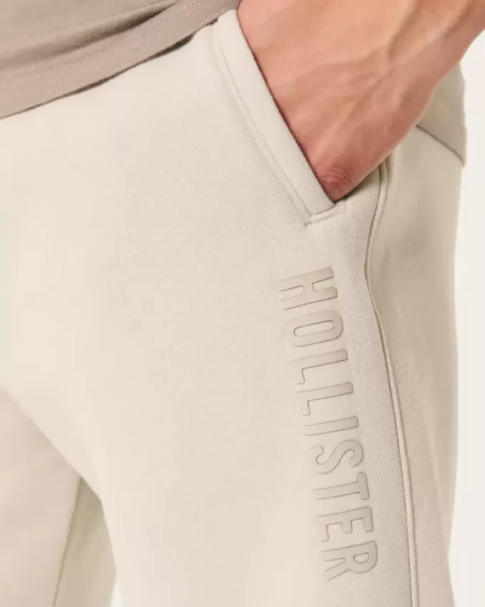 Pantaloni de jogging relaxați din lână cu logo Pantaloni de jogging relaxați din lână cu logo