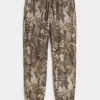 Pantaloni de jogging relaxați din lână cu logo Pantaloni de jogging relaxați din lână cu logo