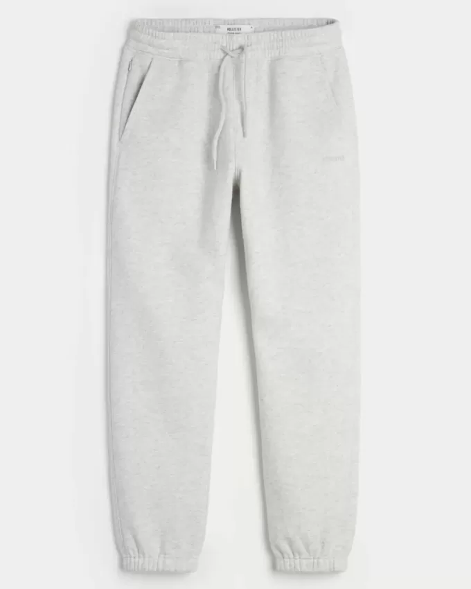 Pantaloni de jogging relaxați din lână cu logo Pantaloni de jogging relaxați din lână cu logo