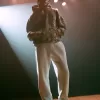 Pantaloni de jogging relaxați din lână cu logo Pantaloni de jogging relaxați din lână cu logo