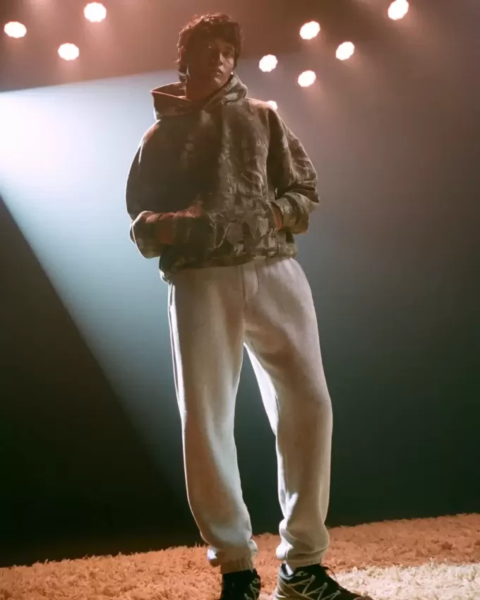 Pantaloni de jogging relaxați din lână cu logo Pantaloni de jogging relaxați din lână cu logo