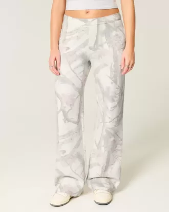 Pantaloni de sport cu picioare largi Camo Pocket Heart