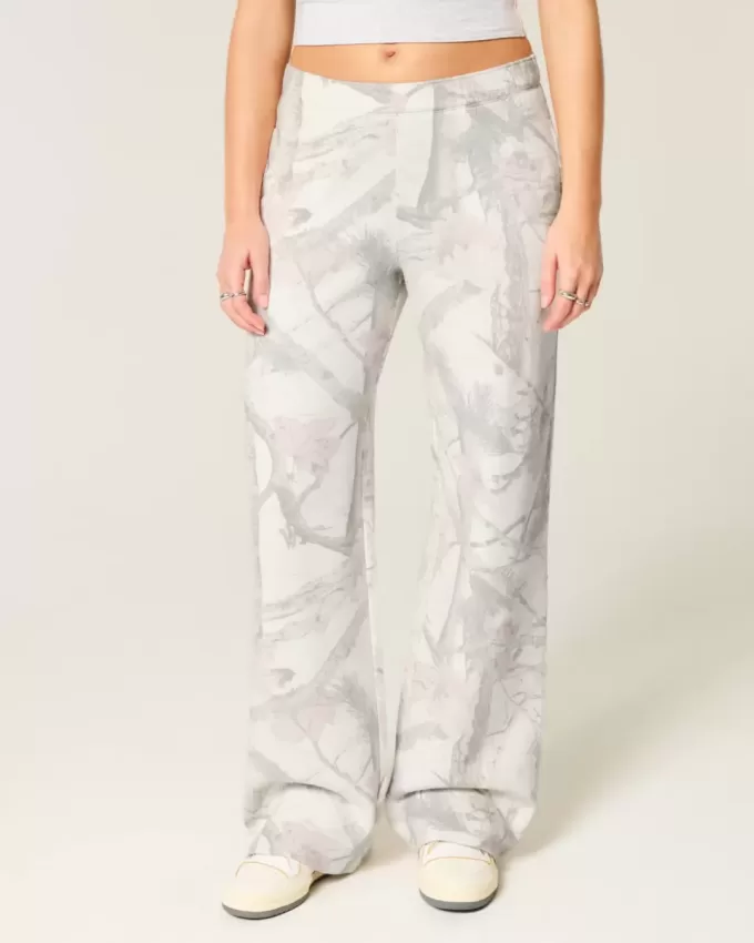 Pantaloni de sport cu picioare largi Camo Pocket Heart Pantaloni de sport cu picioare largi Camo Pocket Heart