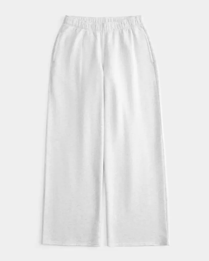 Pantaloni de sport cu picioare largi cu buzunar inimă Pantaloni de sport cu picioare largi cu buzunar inimă