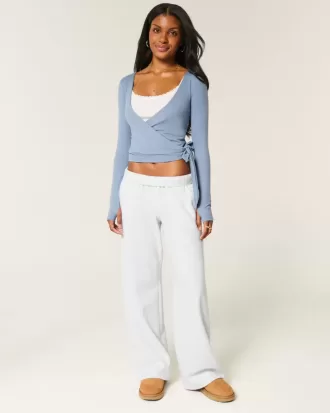 Pantaloni de sport cu picioare largi cu grafic Deer