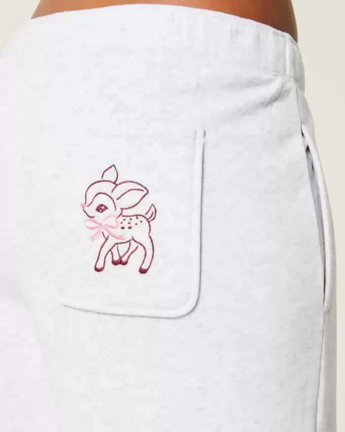 Pantaloni de sport cu picioare largi cu grafic Deer Pantaloni de sport cu picioare largi cu grafic Deer