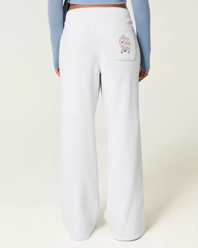 Pantaloni de sport cu picioare largi cu grafic Deer Pantaloni de sport cu picioare largi cu grafic Deer