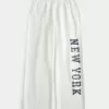 Pantaloni de sport cu picioare largi cu grafic New York Pantaloni de sport cu picioare largi cu grafic New York