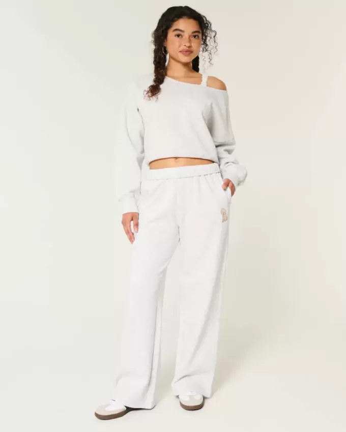 Pantaloni de sport cu picioare largi cu grafic pentru câini Pantaloni de sport cu picioare largi cu grafic pentru câini