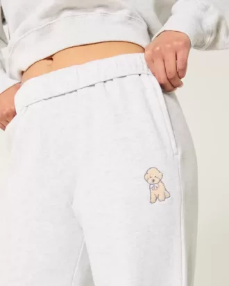 Pantaloni de sport cu picioare largi cu grafic pentru câini