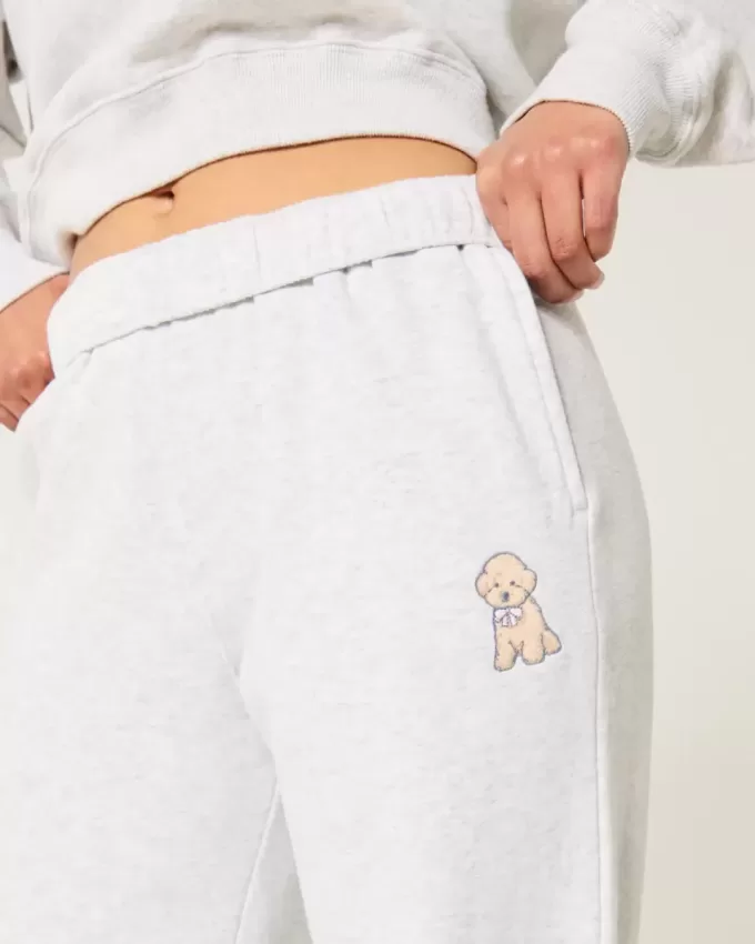 Pantaloni de sport cu picioare largi cu grafic pentru câini Pantaloni de sport cu picioare largi cu grafic pentru câini