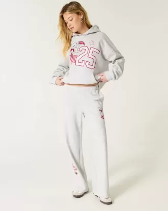 Pantaloni de sport cu picioare largi, grafice