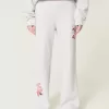Pantaloni de sport cu picioare largi, grafice Pantaloni de sport cu picioare largi, grafice